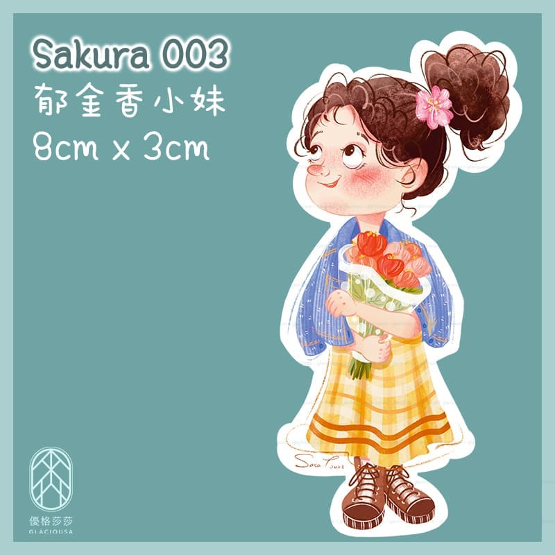 Waterproof Stickers - Original Illustration - Sakura Girls - Image 4