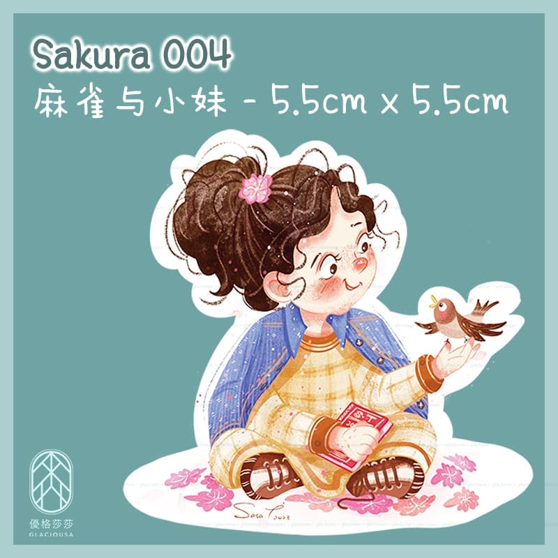 Waterproof Stickers - Original Illustration - Sakura Girls - Image 5