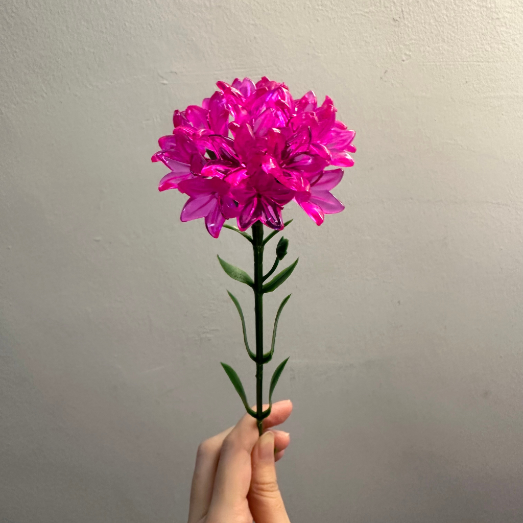 Acrylic Flower Stalk-MAGENTA PINK CARNATION｜亚克力手作花（一支桃红色康乃馨）