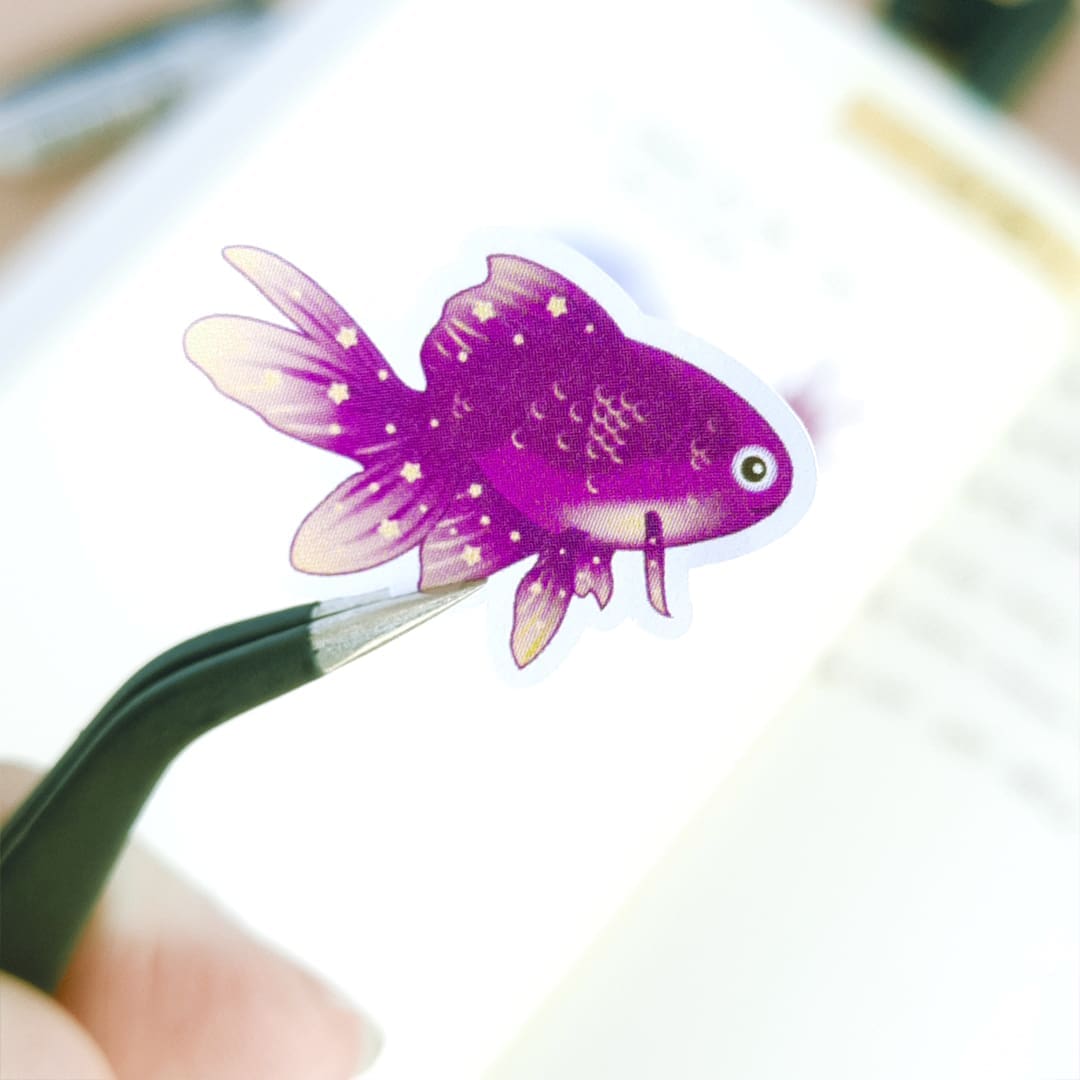 Galaxy goldfish A6 Sticker sheet | Journal | Scrapbook | Stationary - Image 5