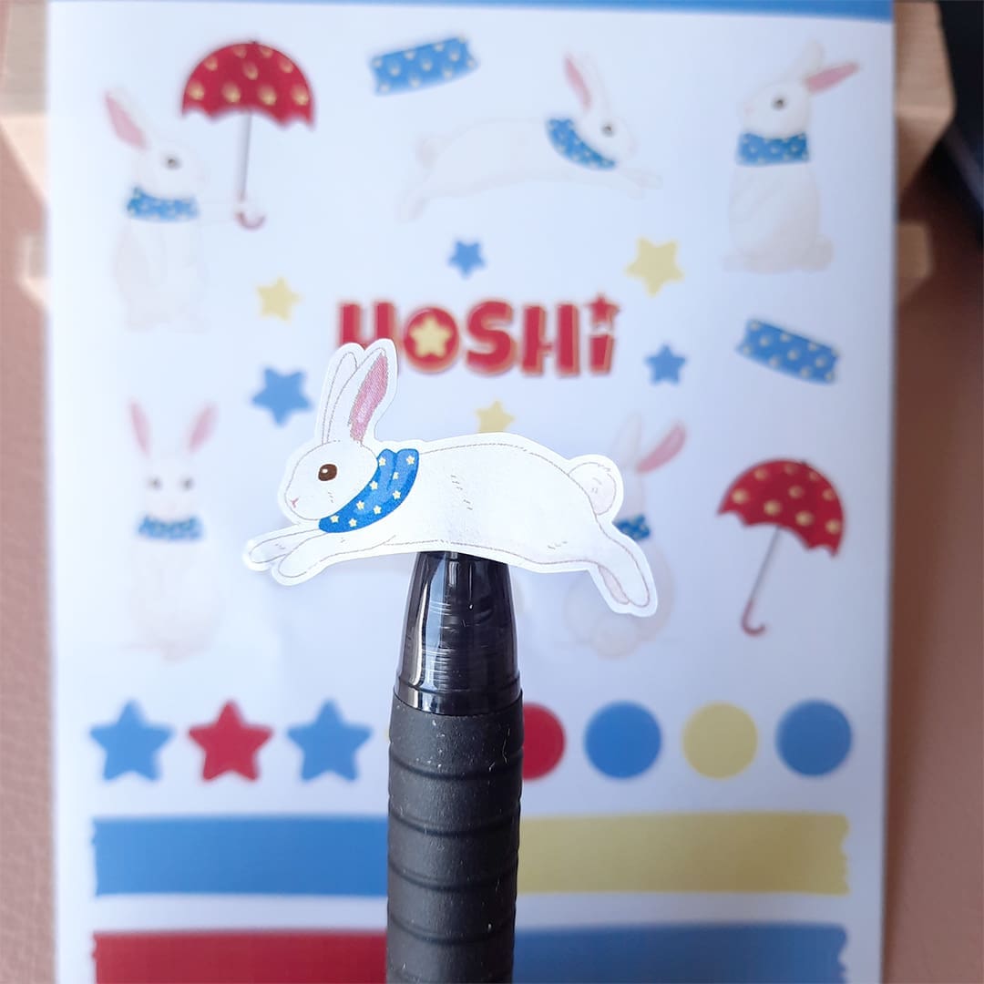 Hoshi Bunny A6 Sticker sheet | Journal | Scrapbook | Stationary