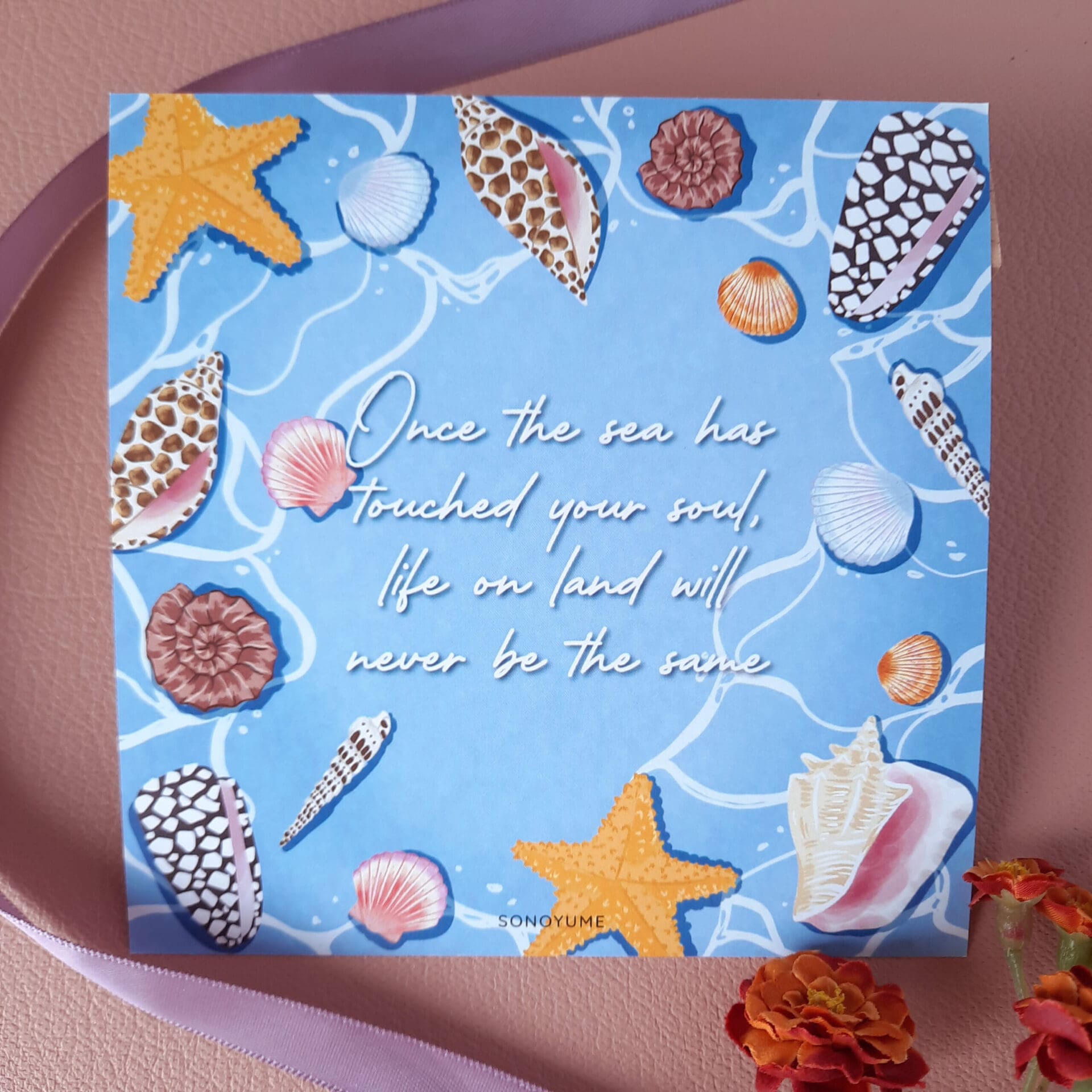 Sea shells quote postcard artprint | Journaling | Book planner | Scrapbook
