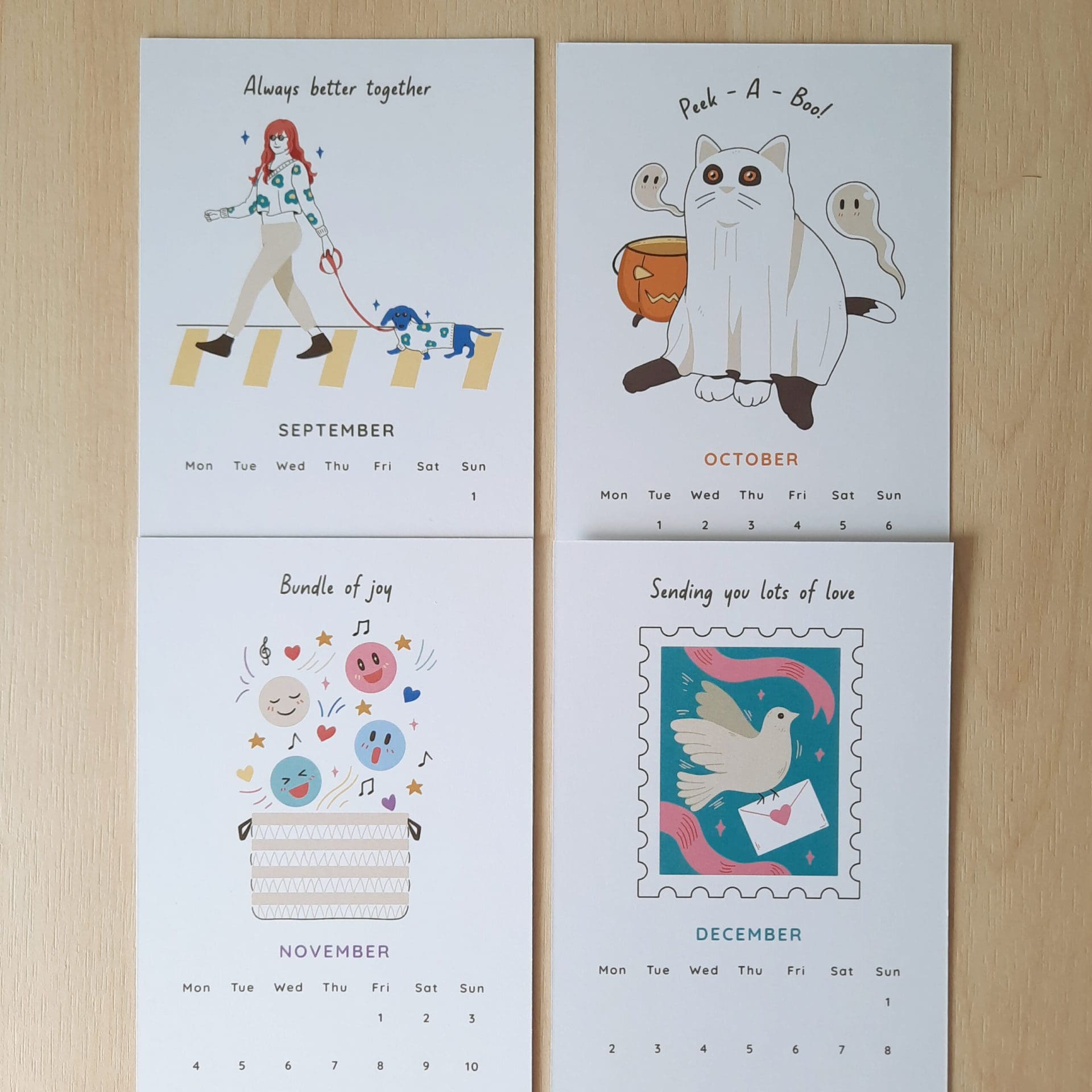 2024 calendar illustrations 9cm x 18cm - with stand - Image 3