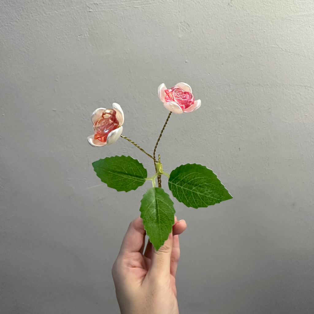 Acrylic Flower Stalk-SMALL ROSES|亚克力手作花(一支小玫瑰) - Image 3