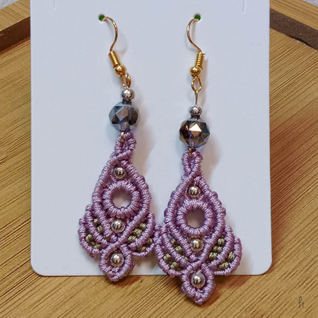 Handmade Macrame Earrings - Image 3