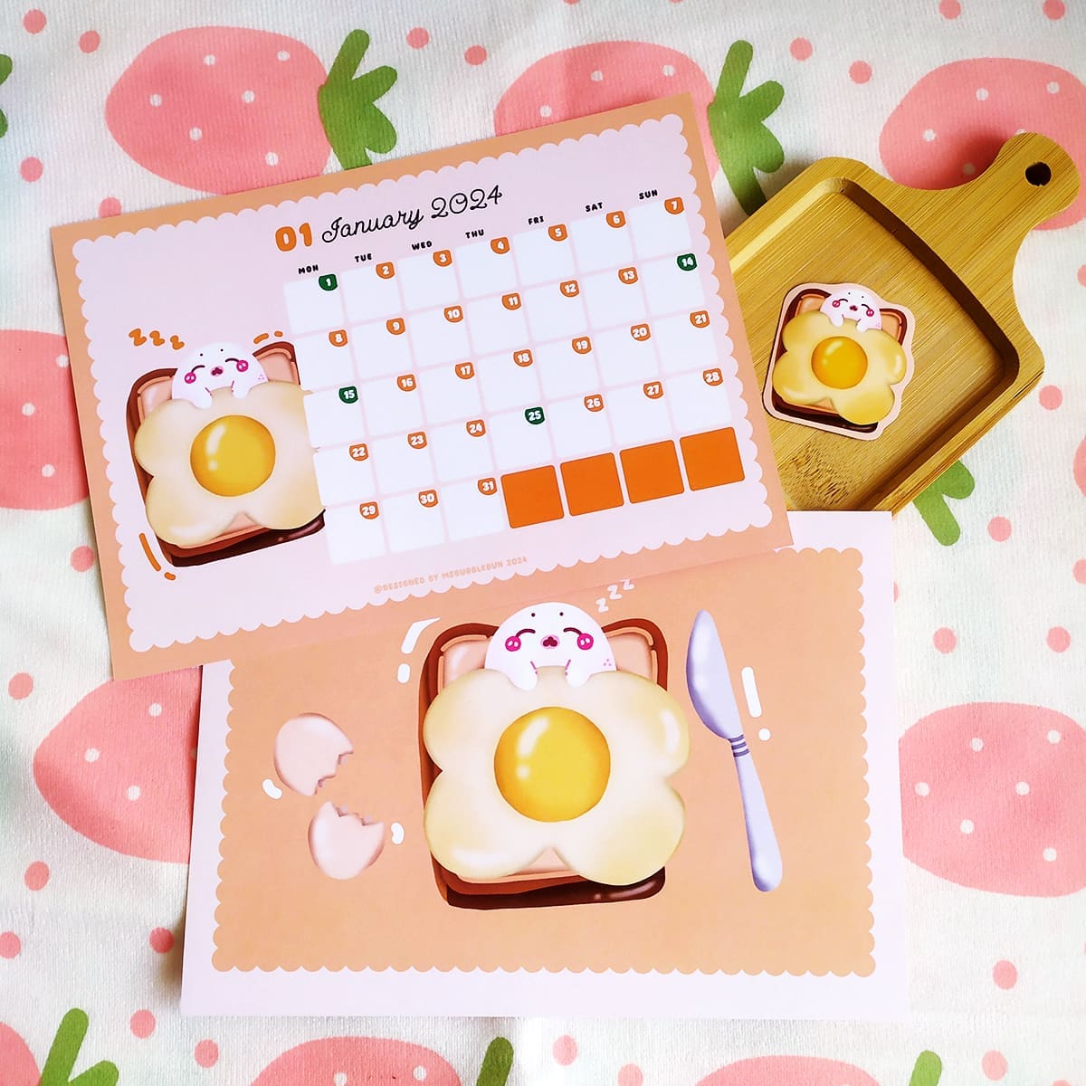 Harp Seal 2024 Calendar Card with Stand (Includes 12 Mini Stickers) - Image 3