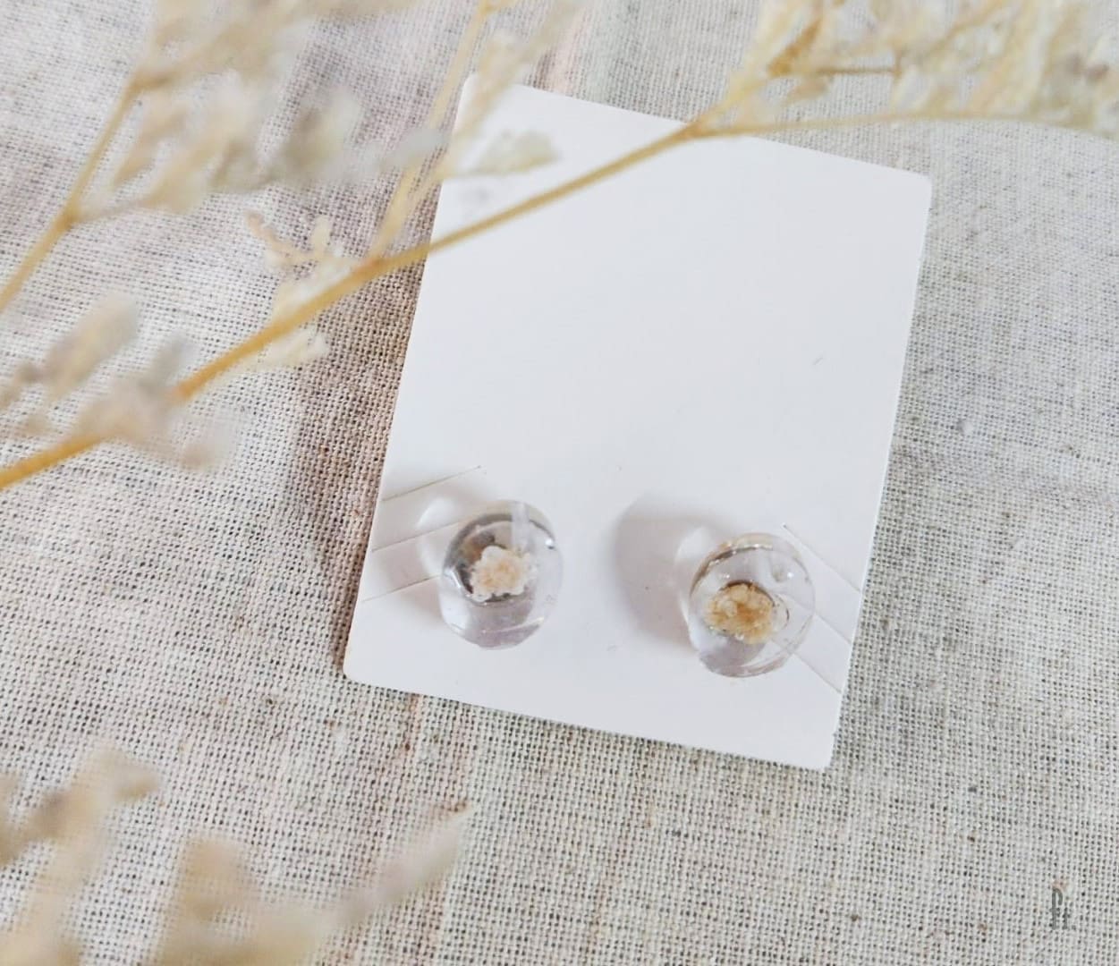 Li'Annette Nude Baby Breath Cottagecore Style Resin Stud Earring