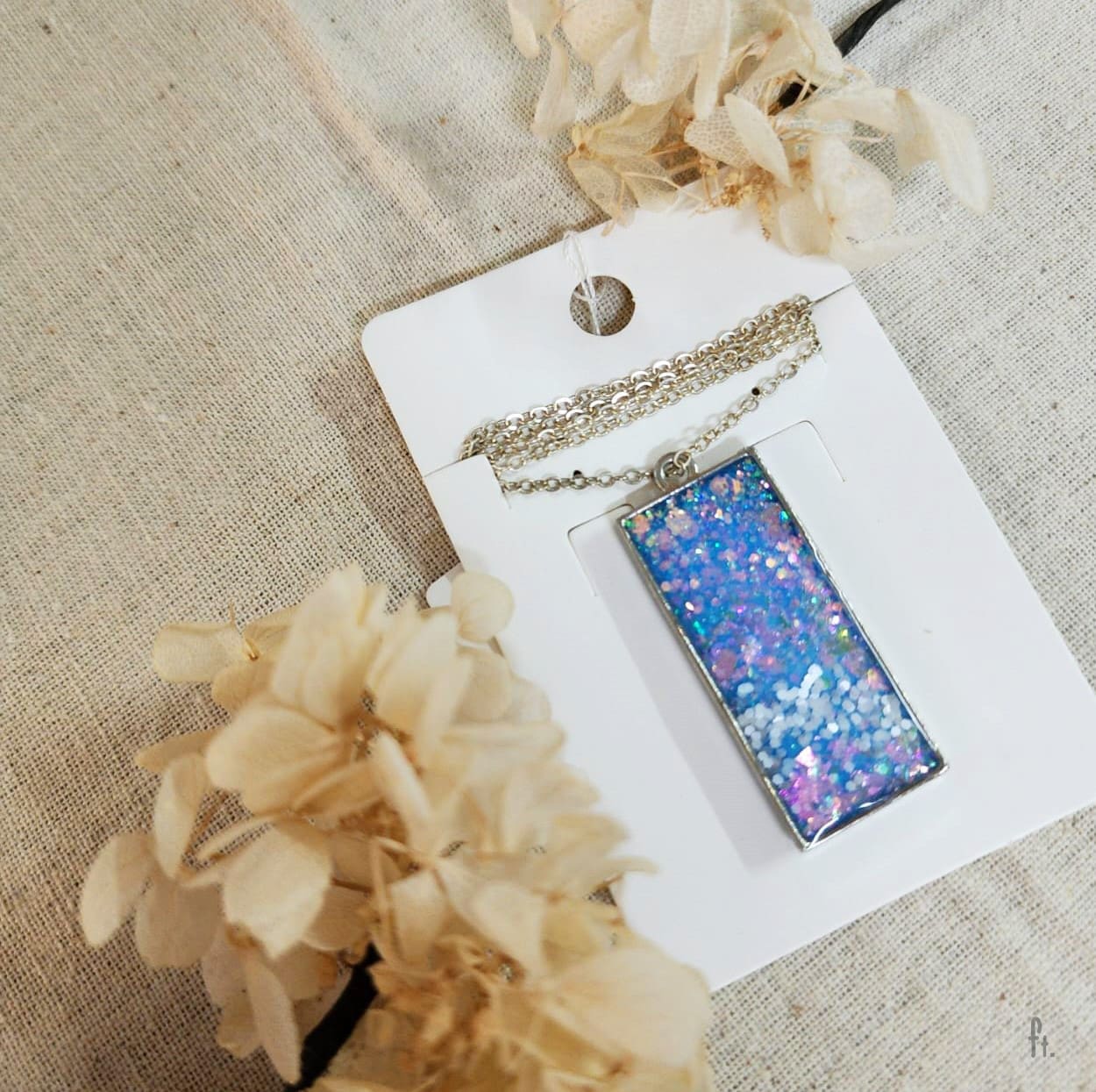 Li'Annette Pastel Blue Resin Necklace