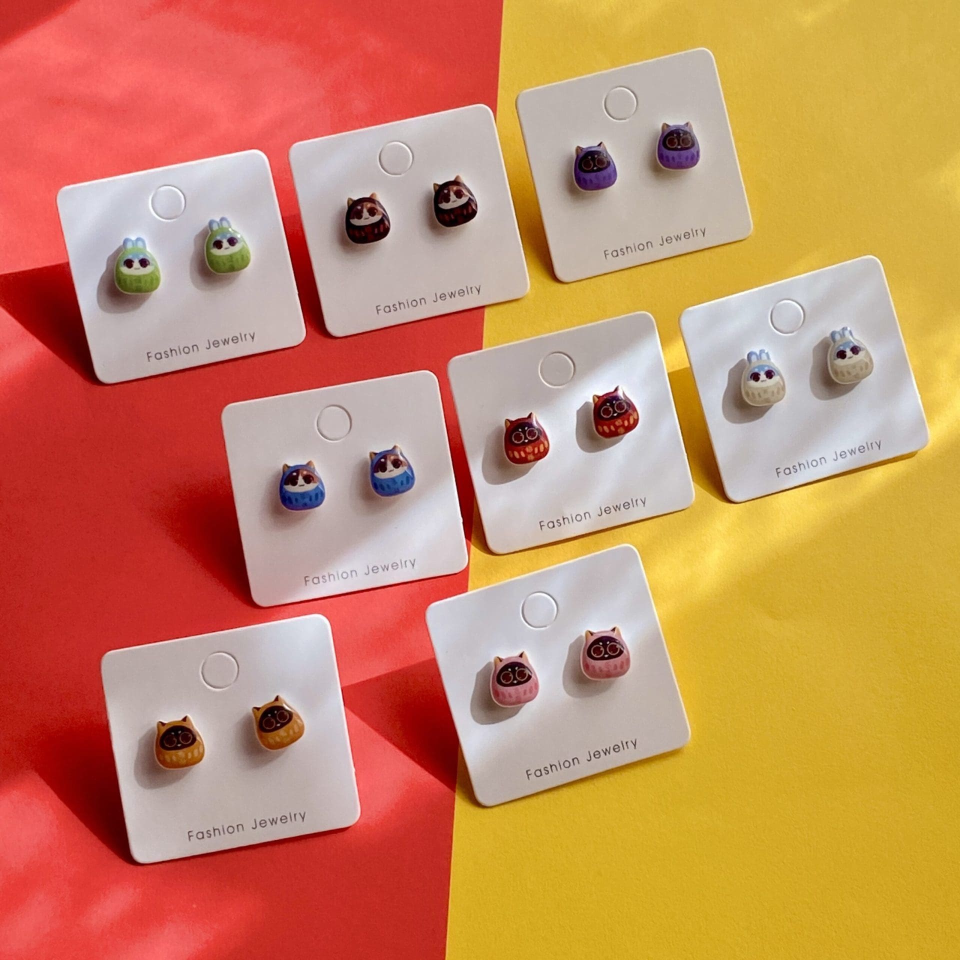 Daruma Earring (with plastic needles)