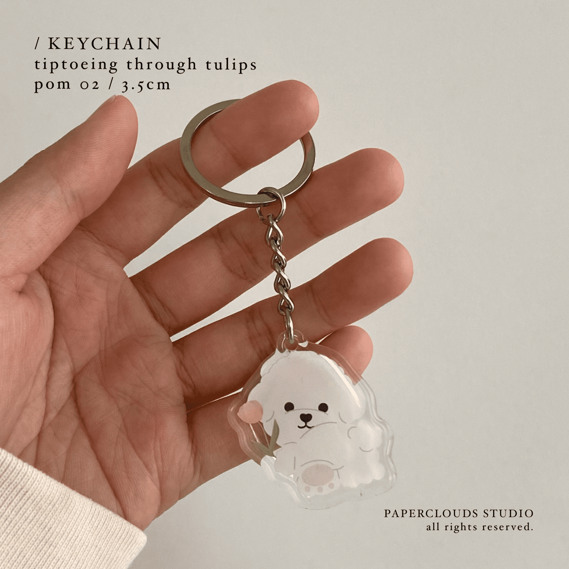 pom 02 - tiptoeing through tulips | pom and bom keychain | paperclouds ☁️