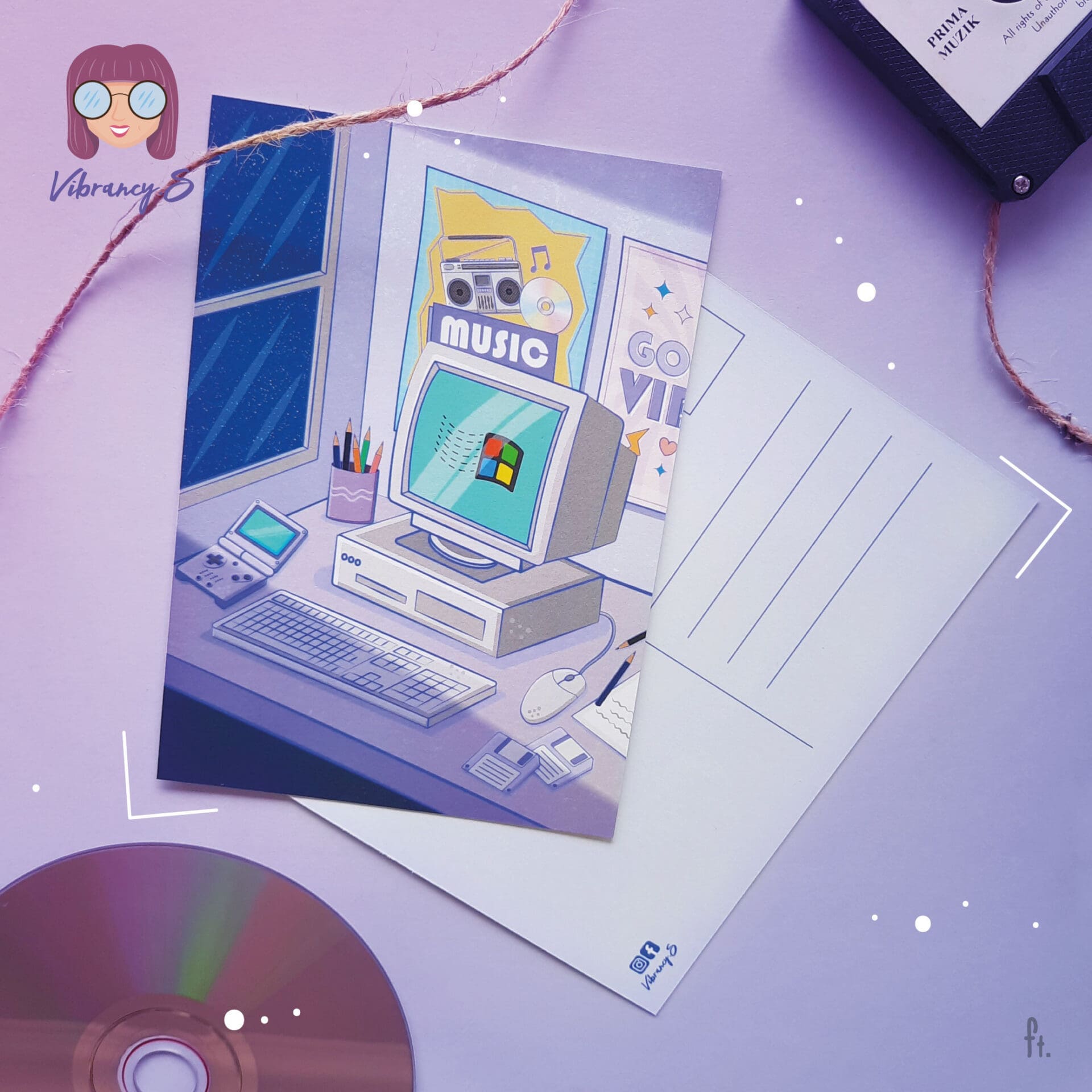 90's Computer Artprint / Postcard
