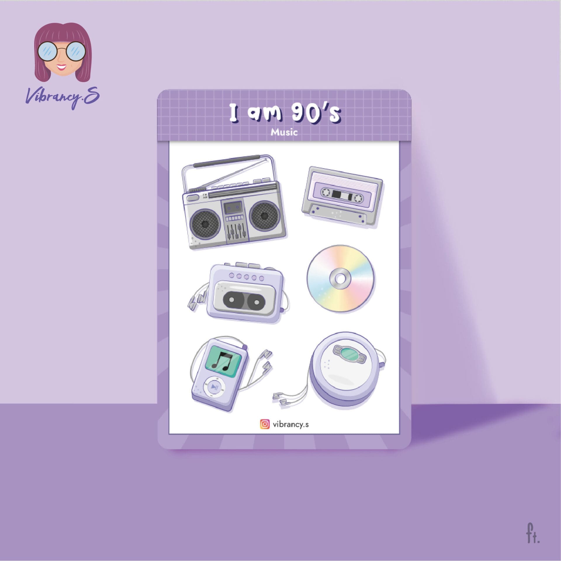 I am 90’s Sticker Sheet – Music