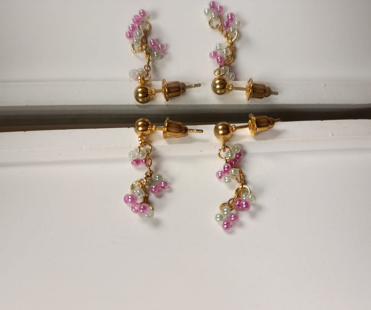 THE STONE Red or Purple Grapes Beaded Drop Earrings - Image 5