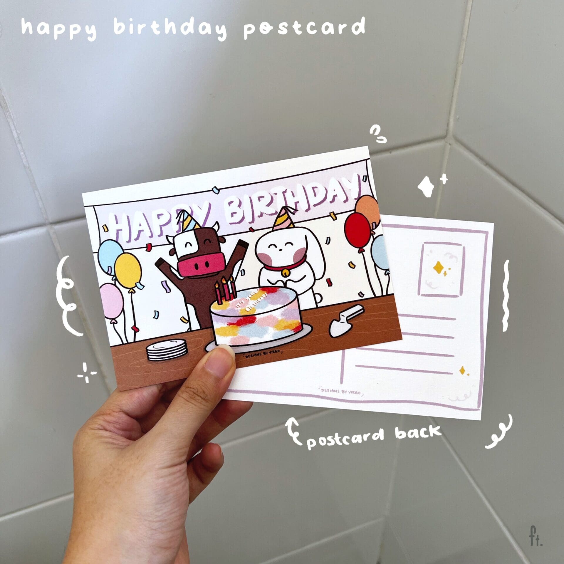 Ubi and Uggi Birthday Postcard