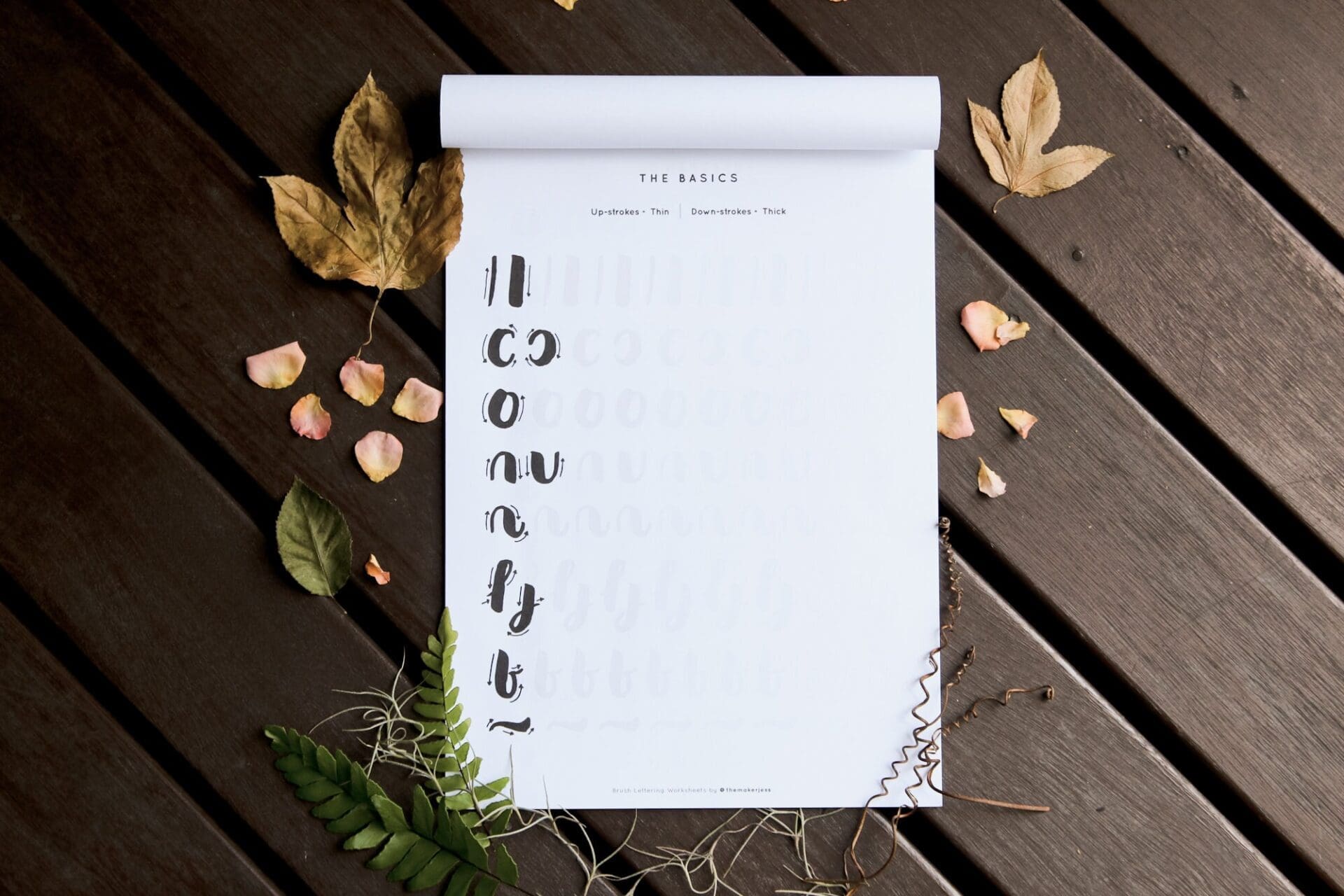 Brush Lettering Worksheets | A4 - Image 9