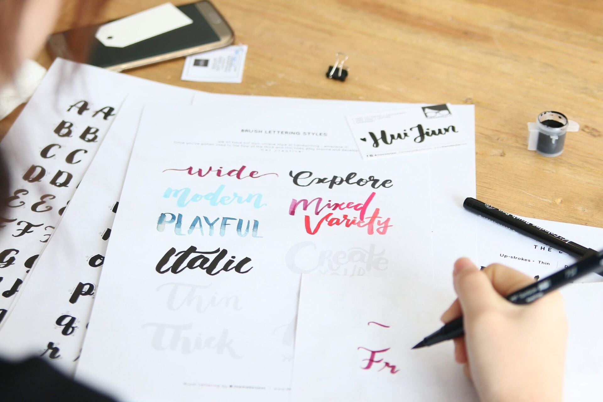 Brush Lettering Worksheets | A4 - Image 8